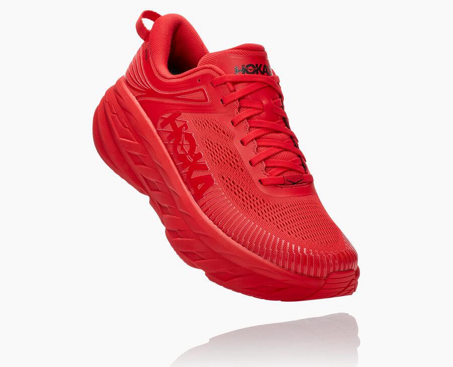 Hoka One One Running Shoes Mens Red - Bondi 7 - 95102OUCB